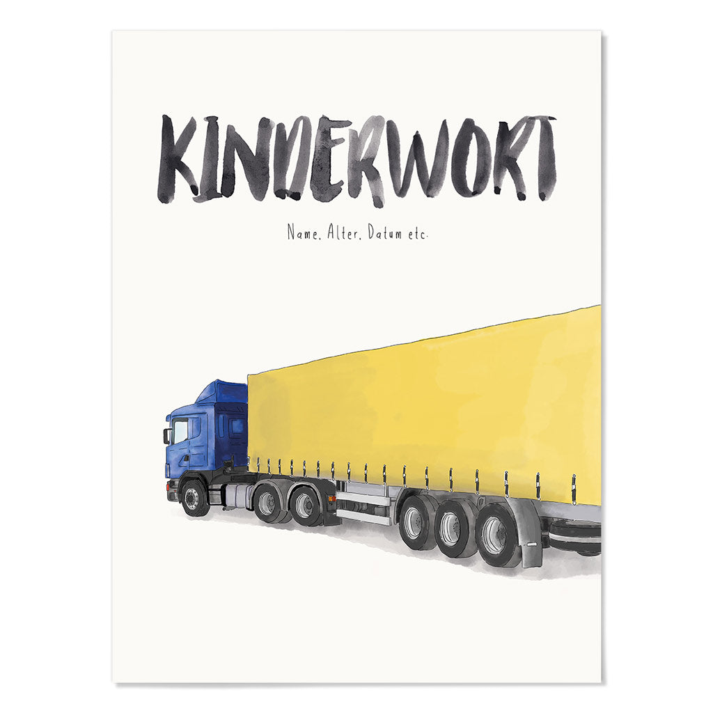 Kindermundposter Laster – personalisiertes Poster mit Kinderwort für Eltern