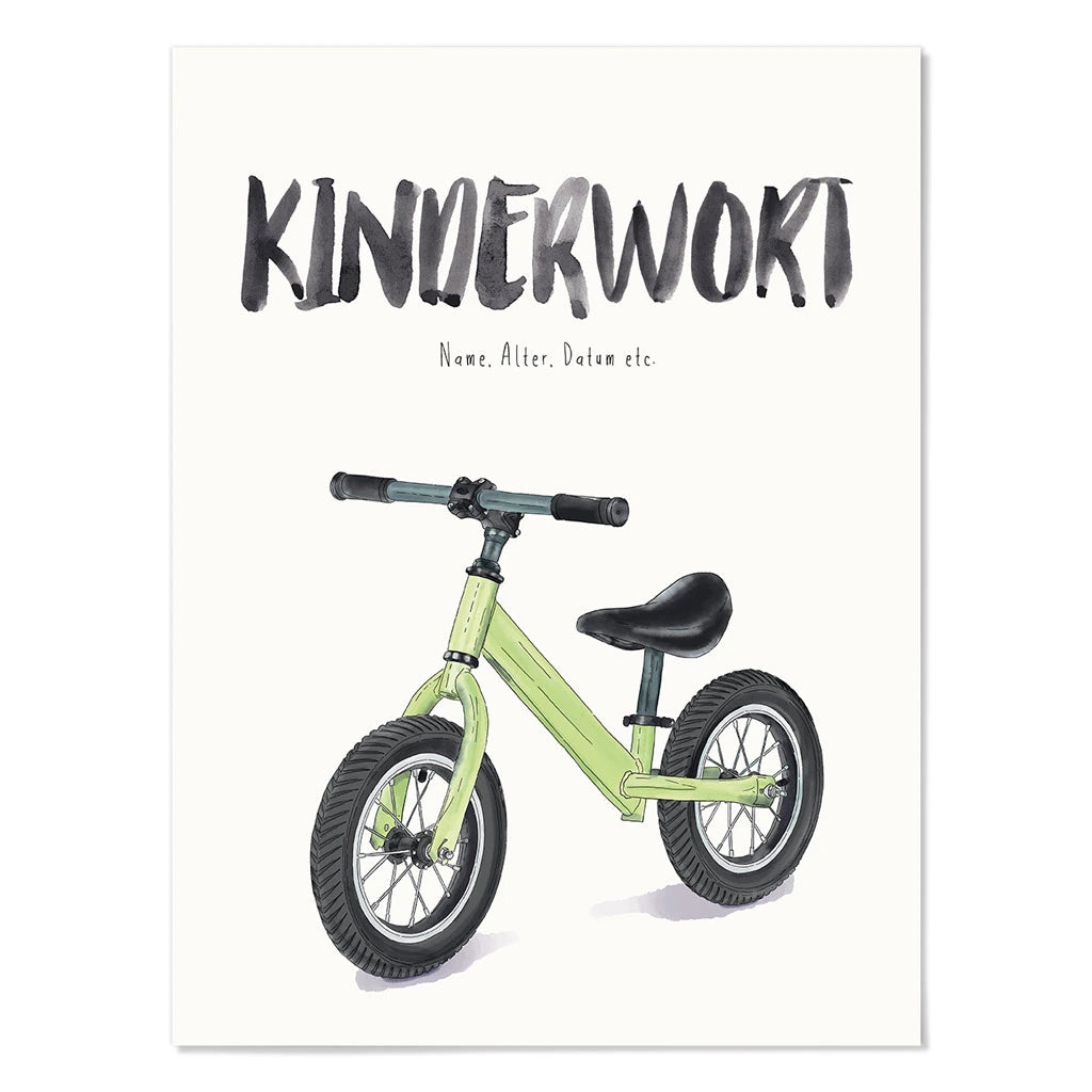 Kindermundposter - Motiv Laufrad