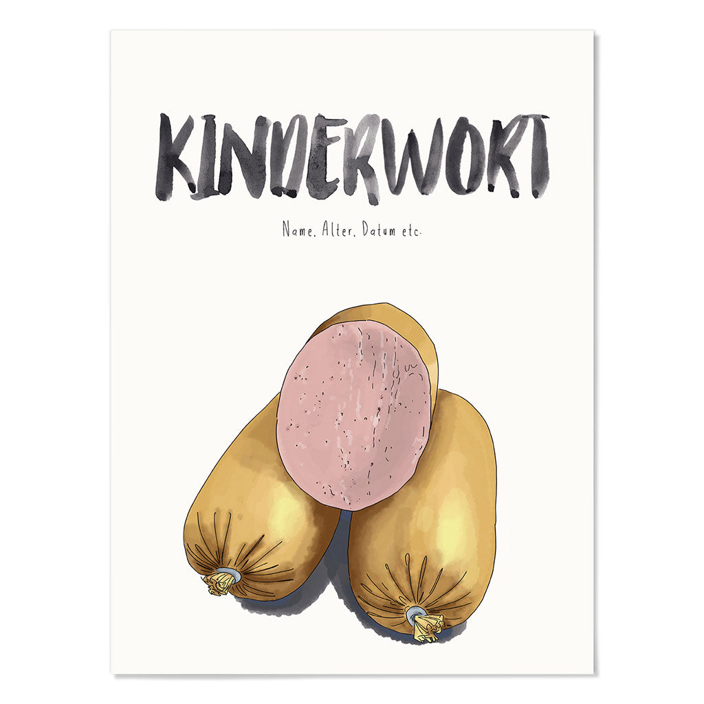 Kindermundposter Leberwurst– personalisiertes Poster mit Kinderwort für Eltern
