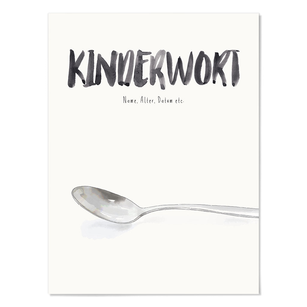 Kindermundposter Löffel – personalisiertes Poster mit Kinderwort für Eltern