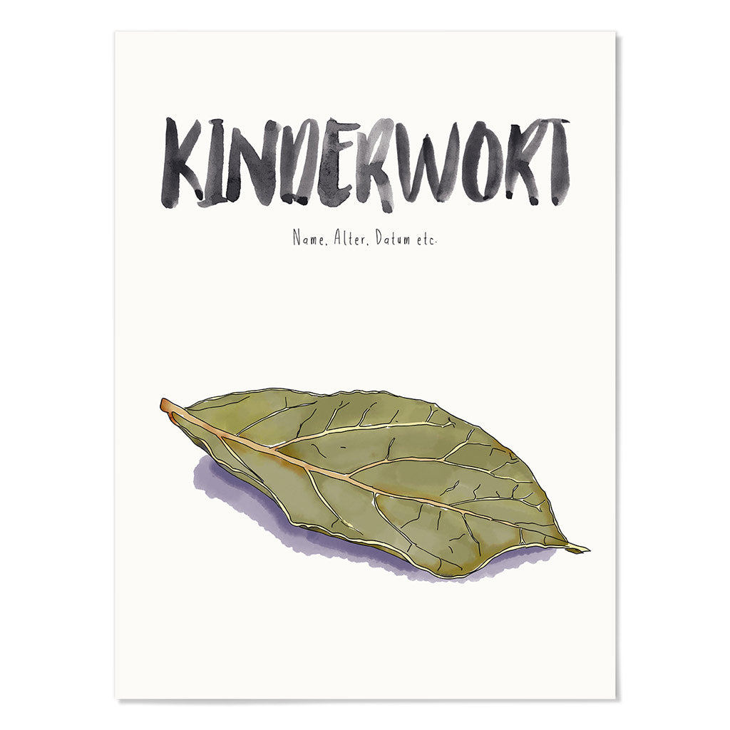 Kindermundposter Lorbeerblatt– personalisiertes Poster mit Kinderwort für Eltern