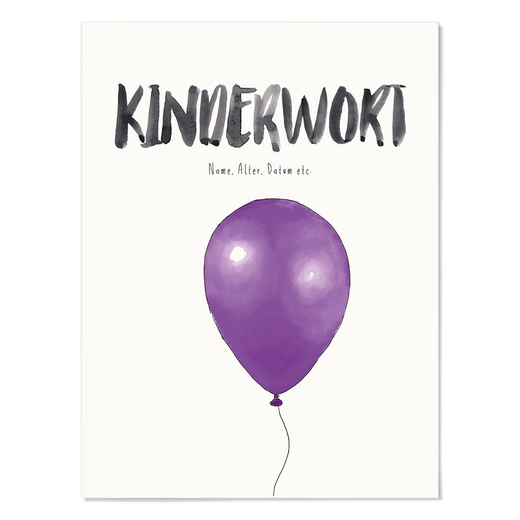 Kindermundposter Luftballon – personalisiertes Poster mit Kinderwort für Eltern