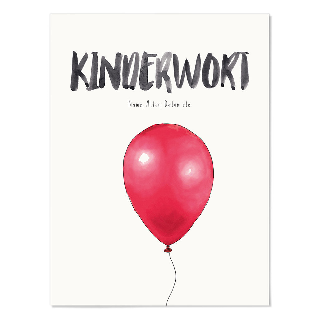 Kindermundposter Luftballon – personalisiertes Poster mit Kinderwort für Eltern