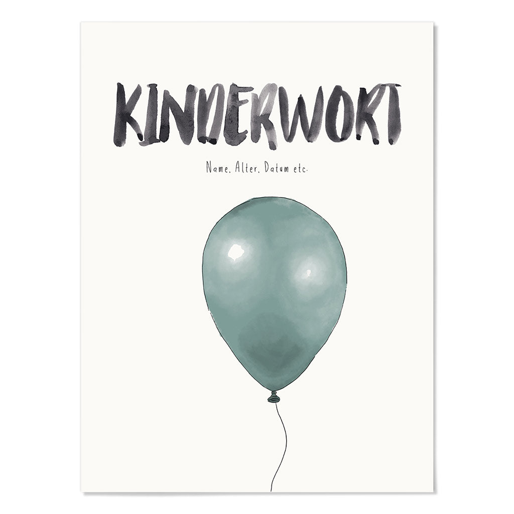 Kindermundposter Luftballon – personalisiertes Poster mit Kinderwort für Eltern