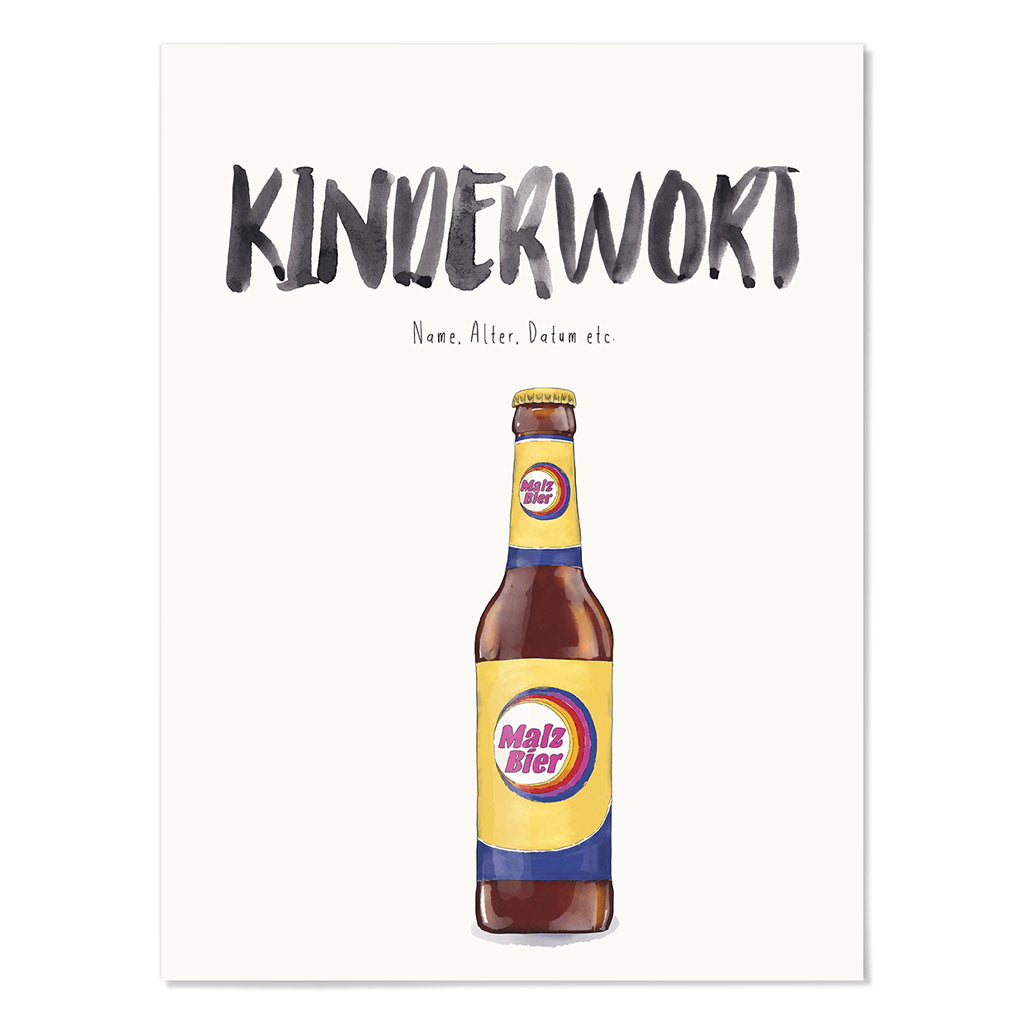 Kindermundposter Malzbier – personalisiertes Poster mit Kinderwort für Eltern