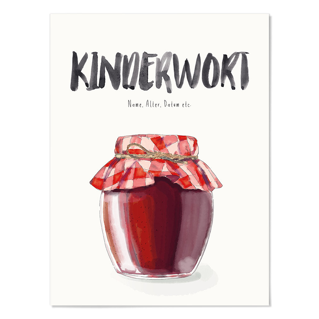 Kindermundposter Marmelade – personalisiertes Poster mit Kinderwort für Eltern