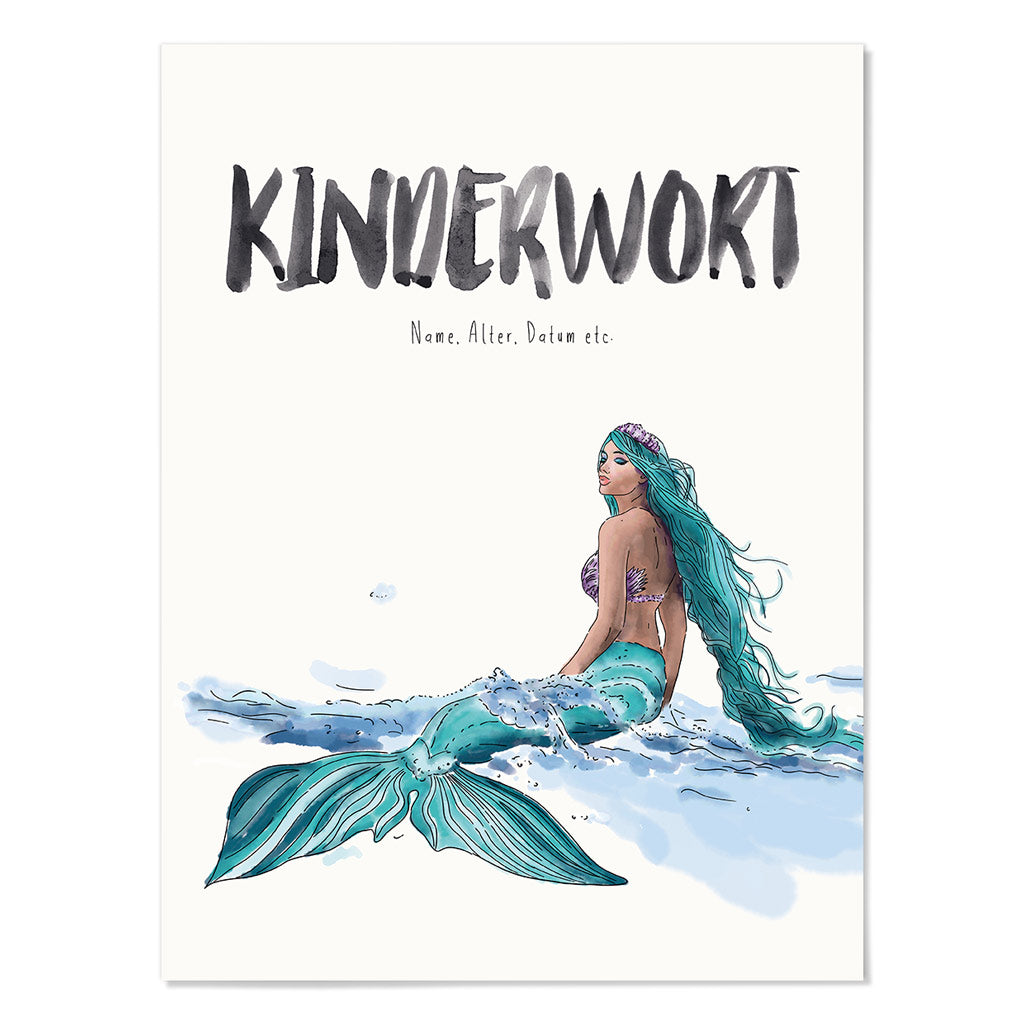 Kindermundposter Meerjungfrau – personalisiertes Poster mit Kinderwort für Eltern