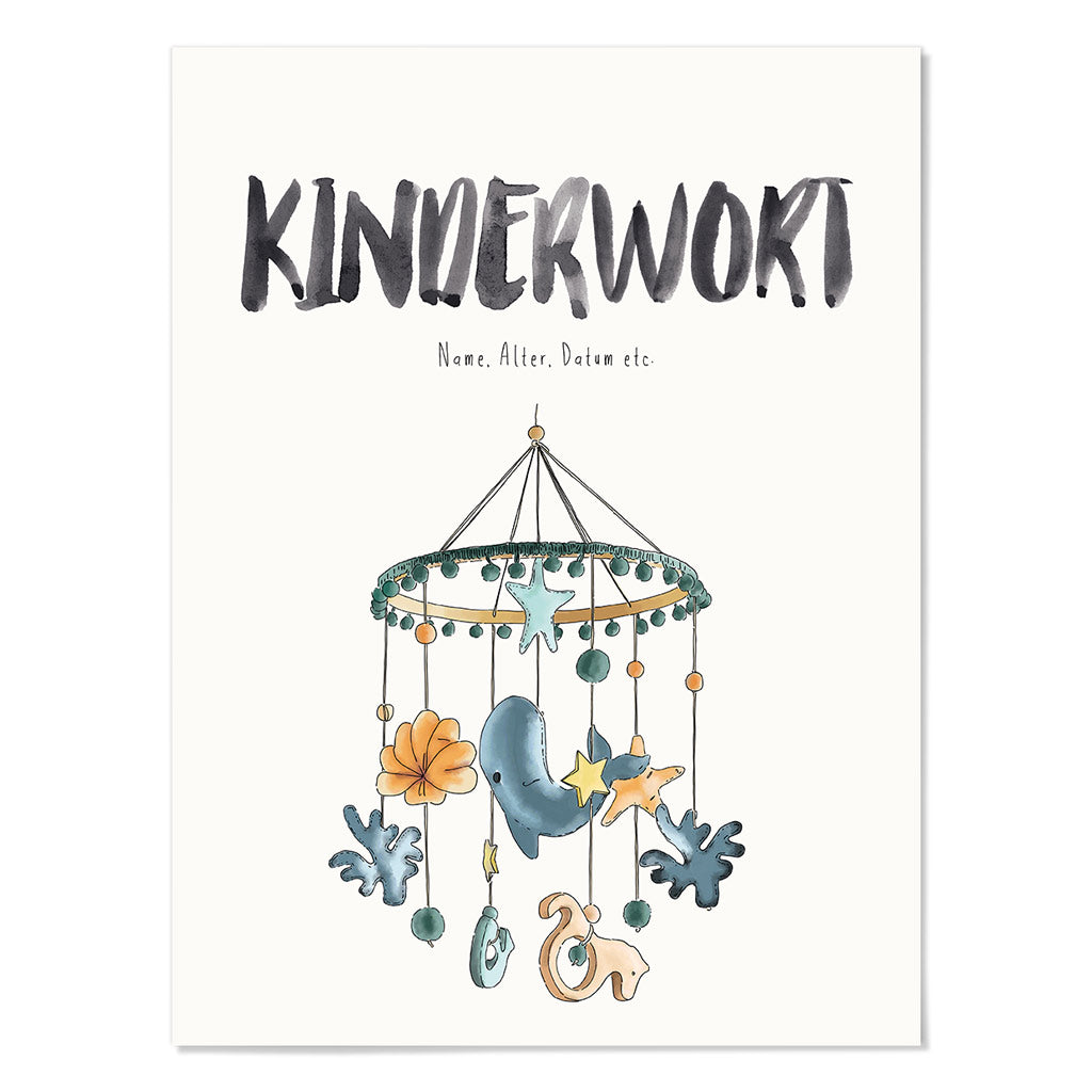 Kindermundposter Mobile – personalisiertes Poster mit Kinderwort für Eltern
