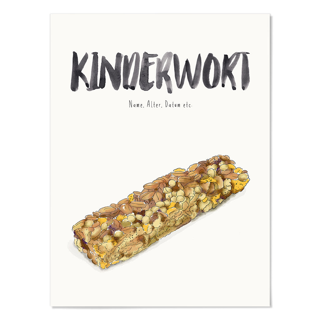 Kindermundposter Müsliriegel – personalisiertes Poster mit Kinderwort für Eltern