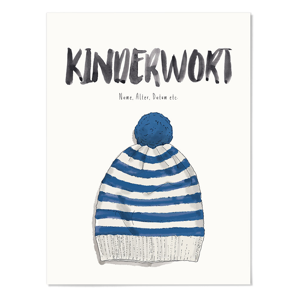 Kindermundposter Mütze – personalisiertes Poster mit Kinderwort für Eltern