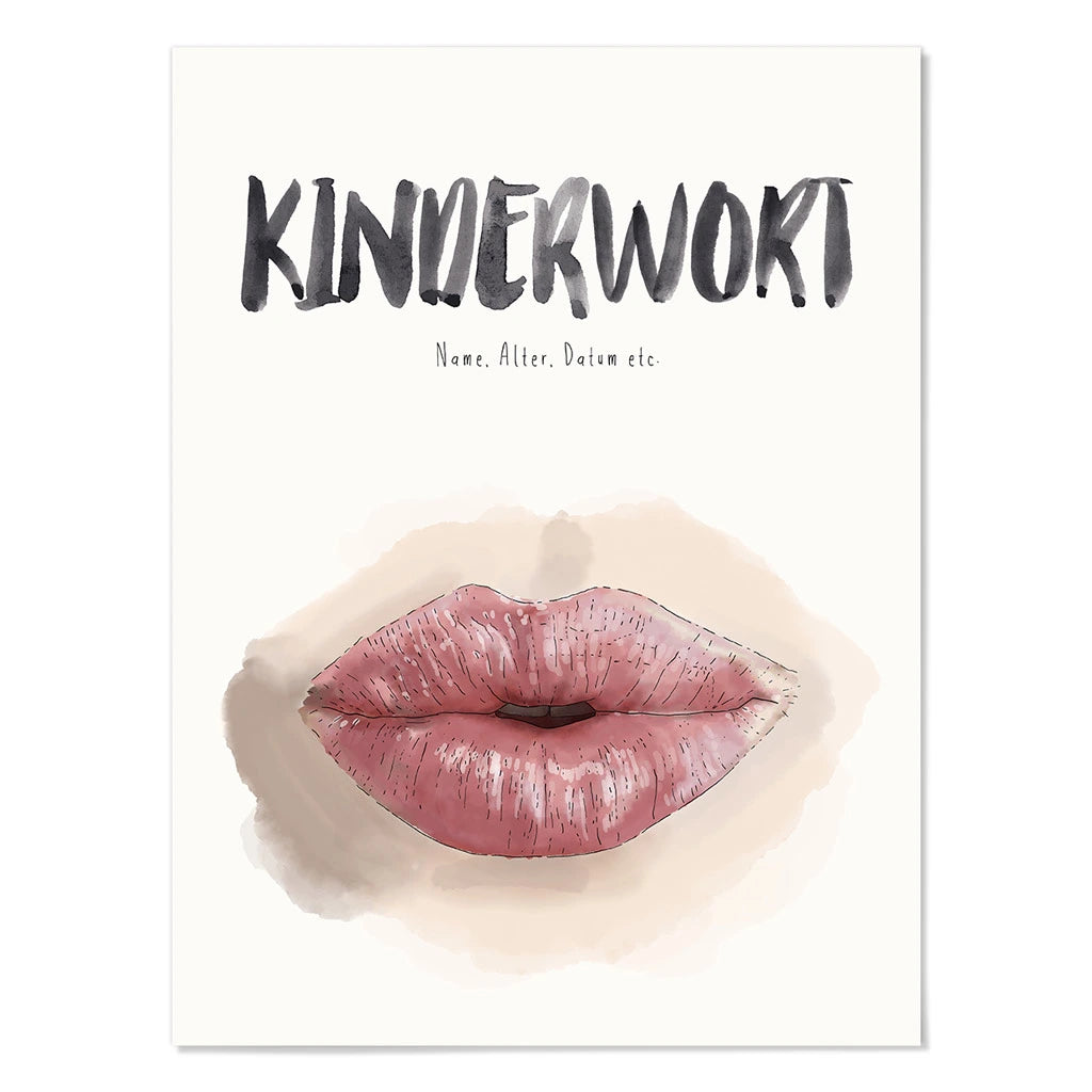 Kindermundposter - Motiv Mund Kuss Lippen