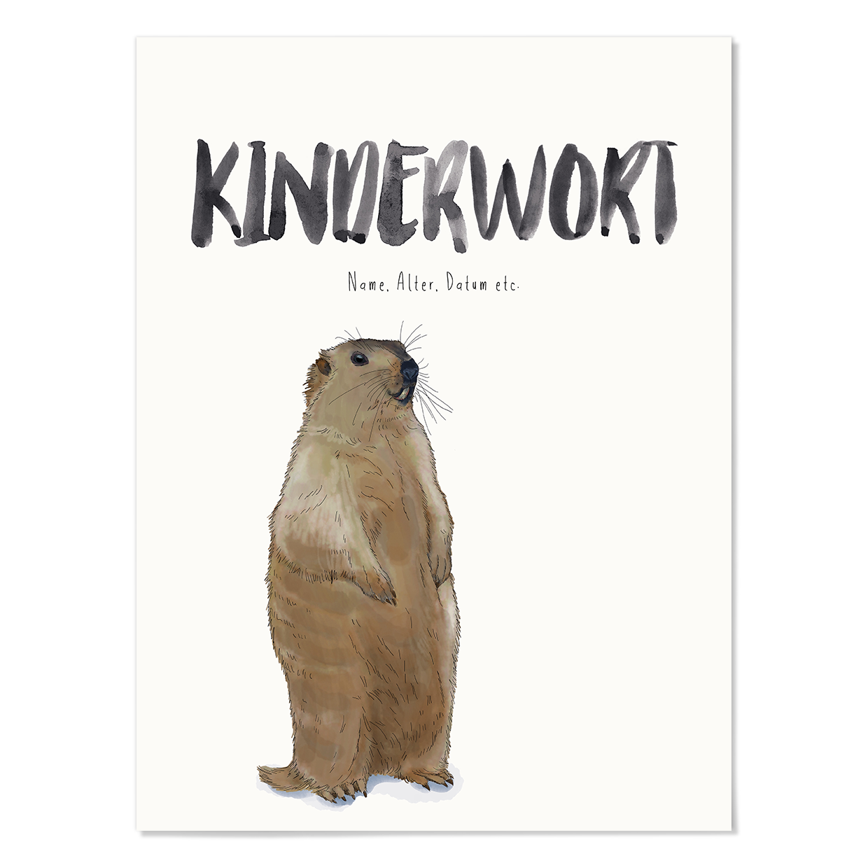 Kindermundposter Murmeltier – personalisiertes Poster mit Kinderwort für Eltern
