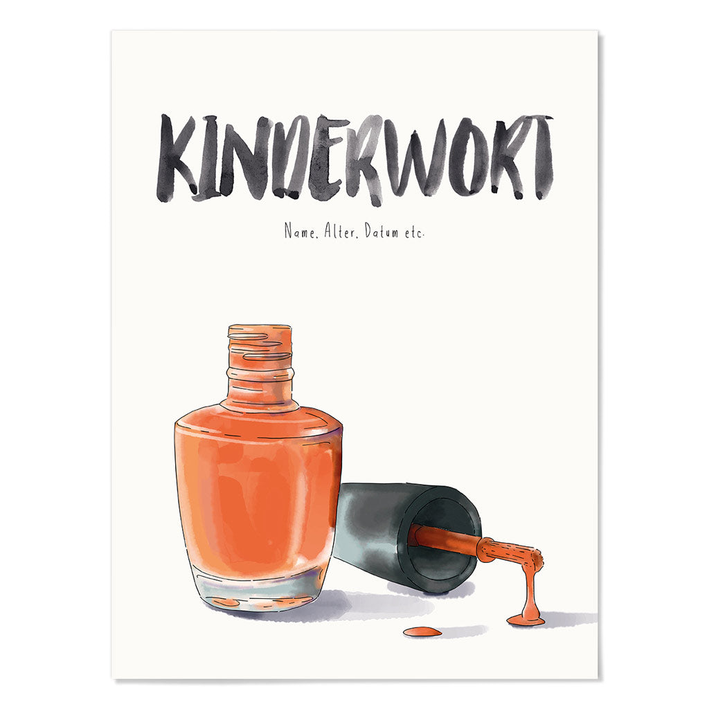 Kindermundposter Nagellack – personalisiertes Poster mit Kinderwort für Eltern
