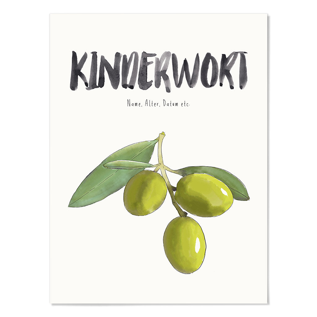 Kindermundposter Olive – personalisiertes Poster mit Kinderwort für Eltern