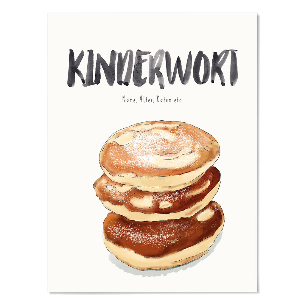 Kindermundposter Pancakes – personalisiertes Poster mit Kinderwort für Eltern