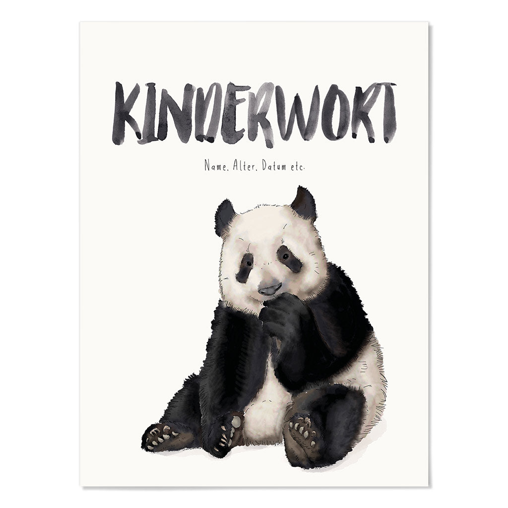 Kindermundposter Panda – personalisiertes Poster mit Kinderwort für Eltern
