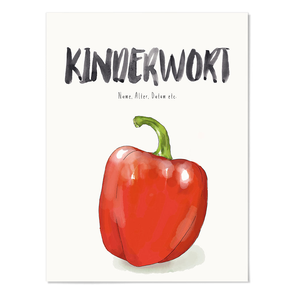 Kindermundposter Paprika – personalisiertes Poster mit Kinderwort für Eltern