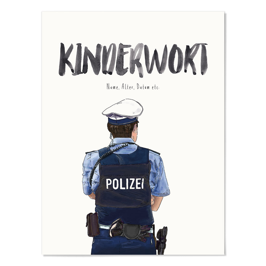 Kindermundposter Polizist – personalisiertes Poster mit Kinderwort für Eltern