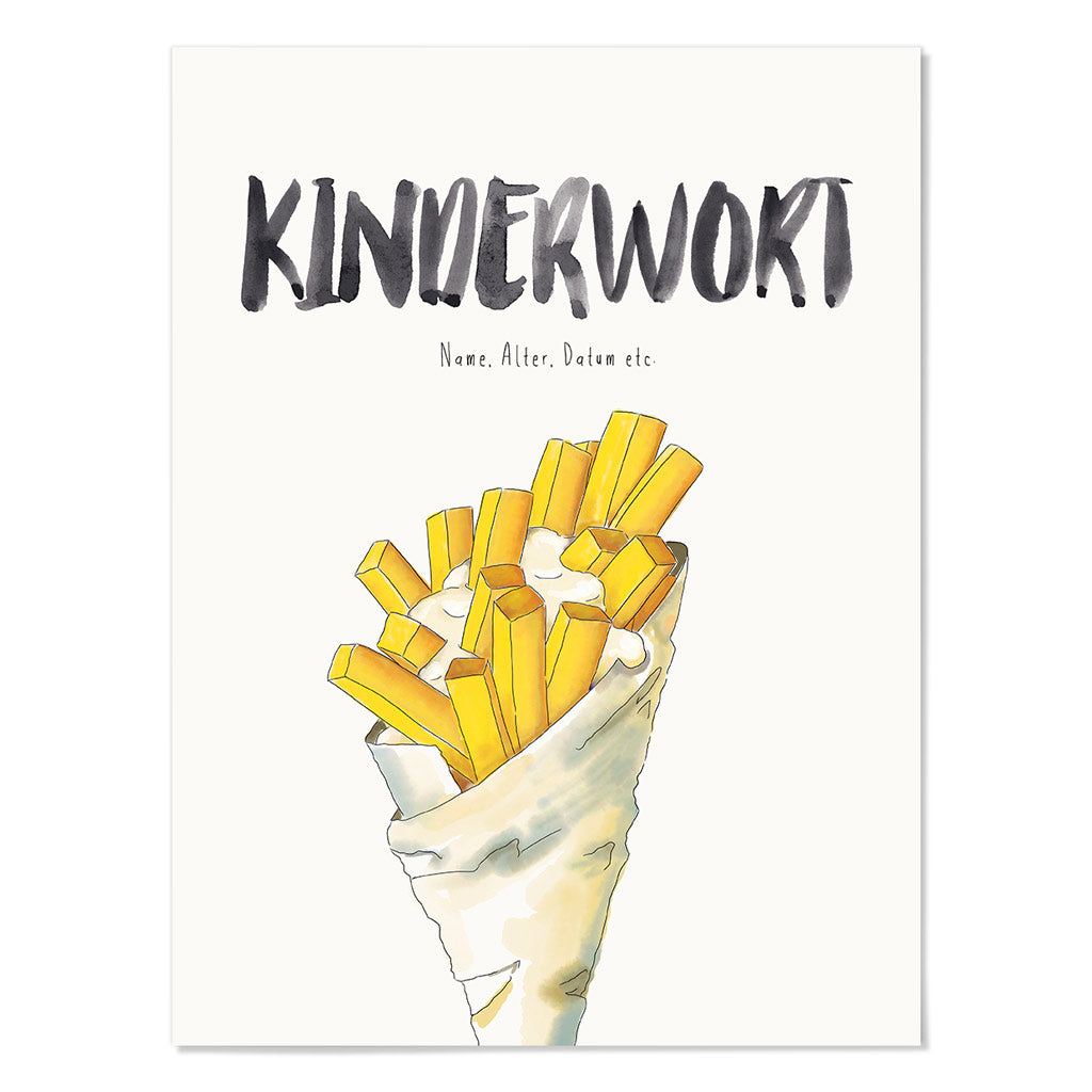 Kindermundposter Pommes – personalisiertes Poster mit Kinderwort für Eltern