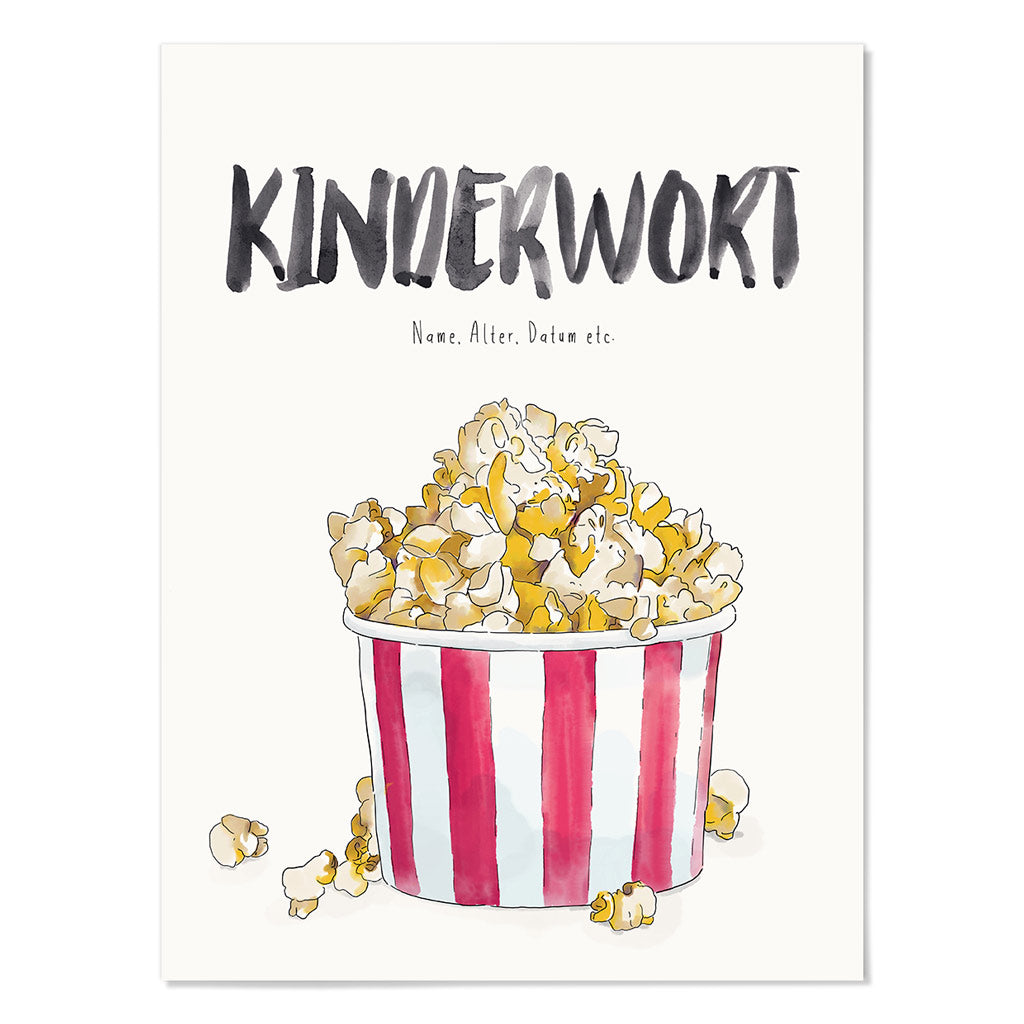 Kindermundposter Popcorn – personalisiertes Poster mit Kinderwort für Eltern