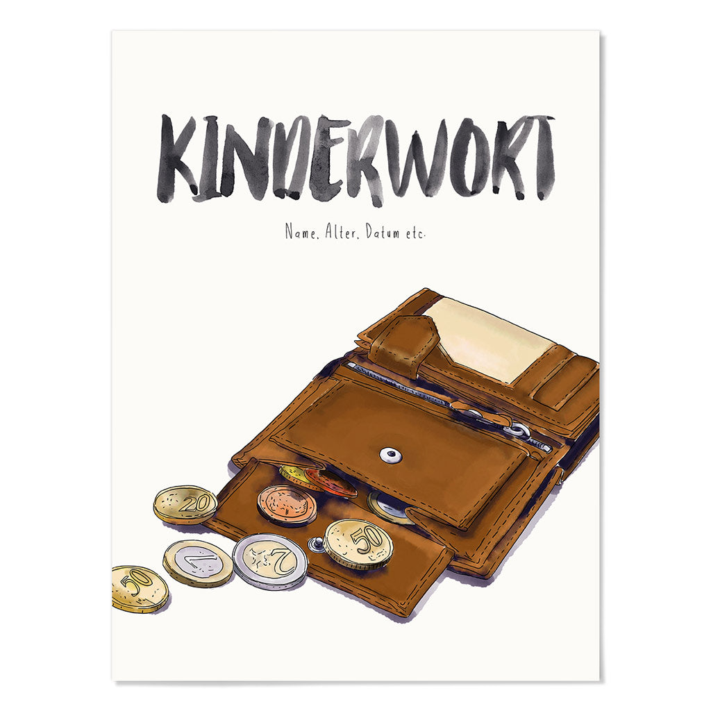 Kindermundposter Portemonnaie – personalisiertes Poster mit Kinderwort für Eltern