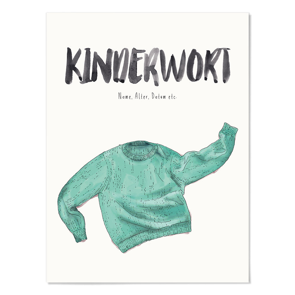 Kindermundposter Pullover – personalisiertes Poster mit Kinderwort für Eltern