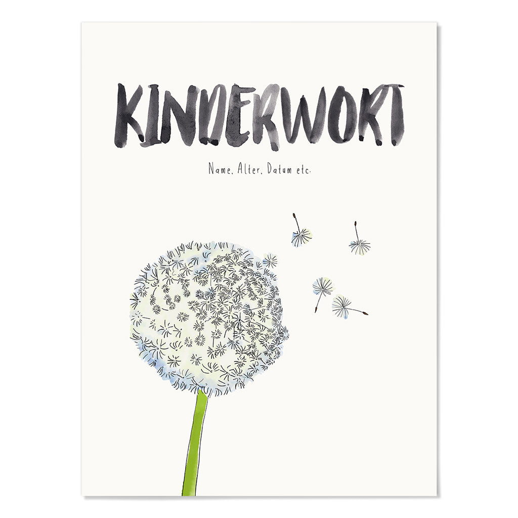 Kindermundposter Pusteblume – personalisiertes Poster mit Kinderwort für Eltern