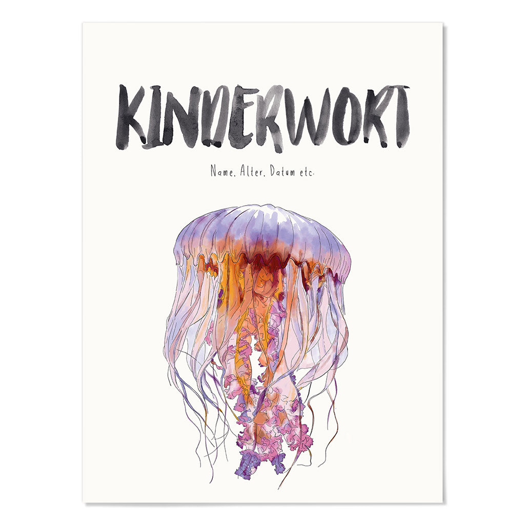 Kindermundposter Qualle – personalisiertes Poster mit Kinderwort für Eltern