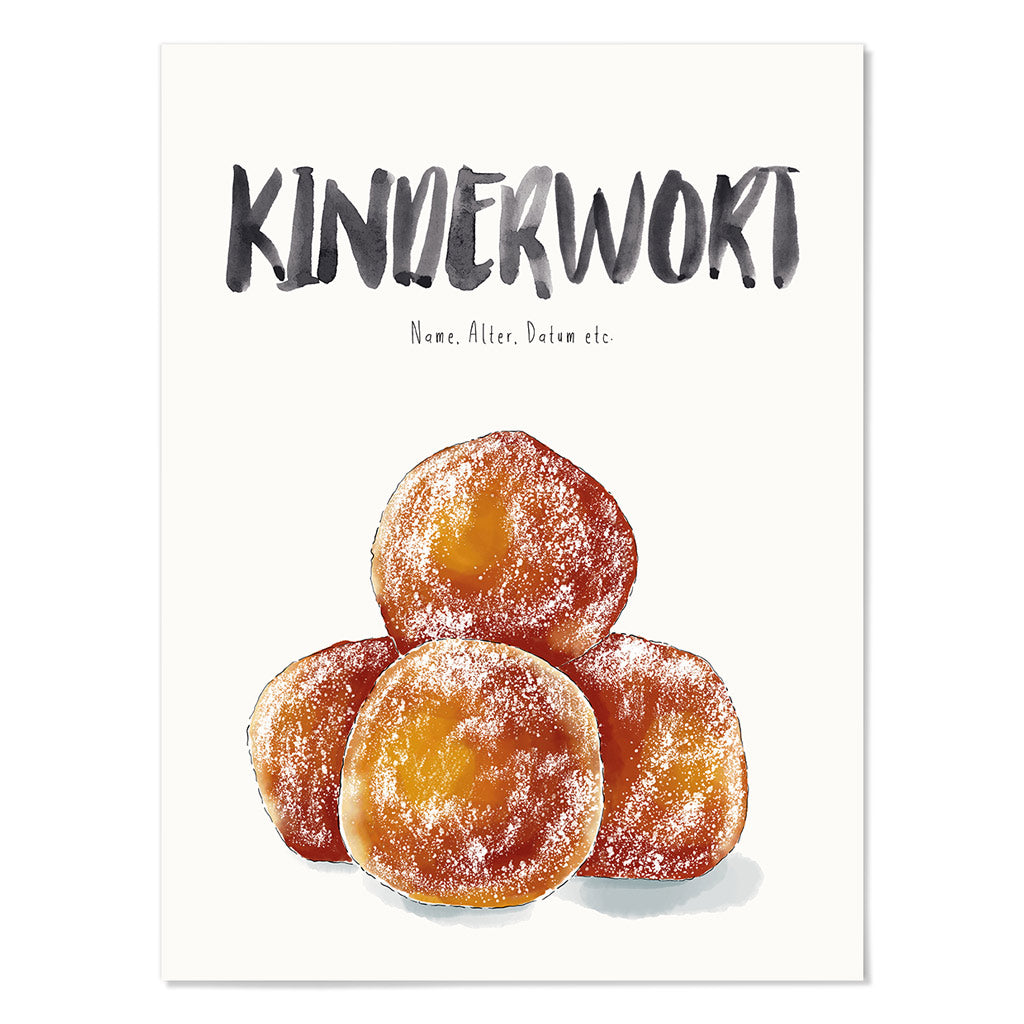 Kindermundposter Quarkbällchen – personalisiertes Poster mit Kinderwort für Eltern