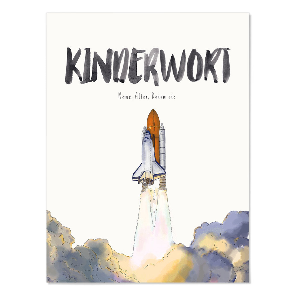 Kindermundposter Rakete – personalisiertes Poster mit Kinderwort für Eltern