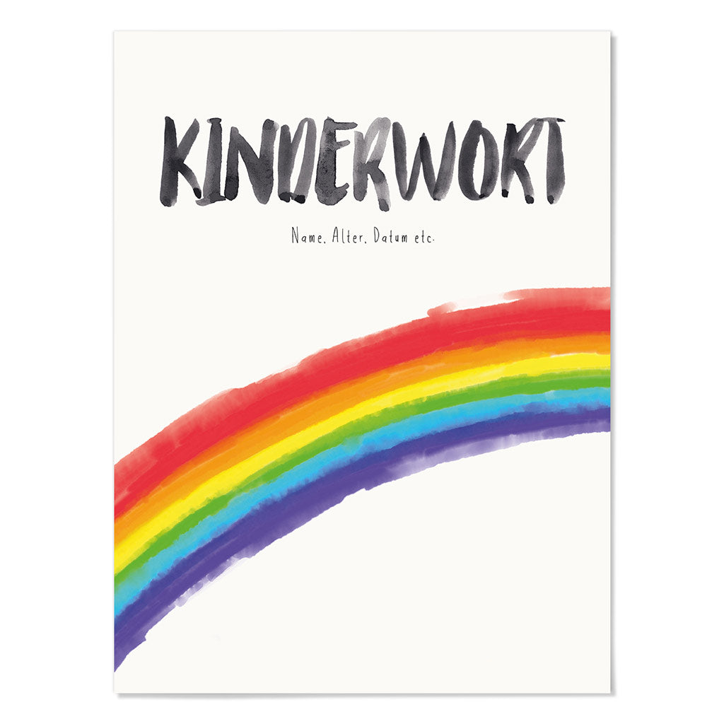 Kindermundposter Regenbogen – personalisiertes Poster mit Kinderwort für Eltern