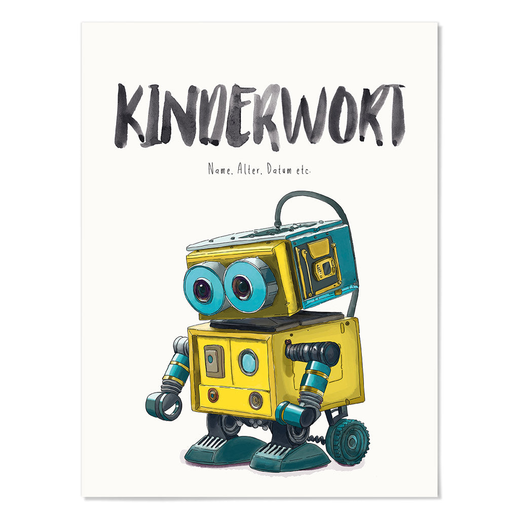 Kindermundposter Roboter – personalisiertes Poster mit Kinderwort für Eltern