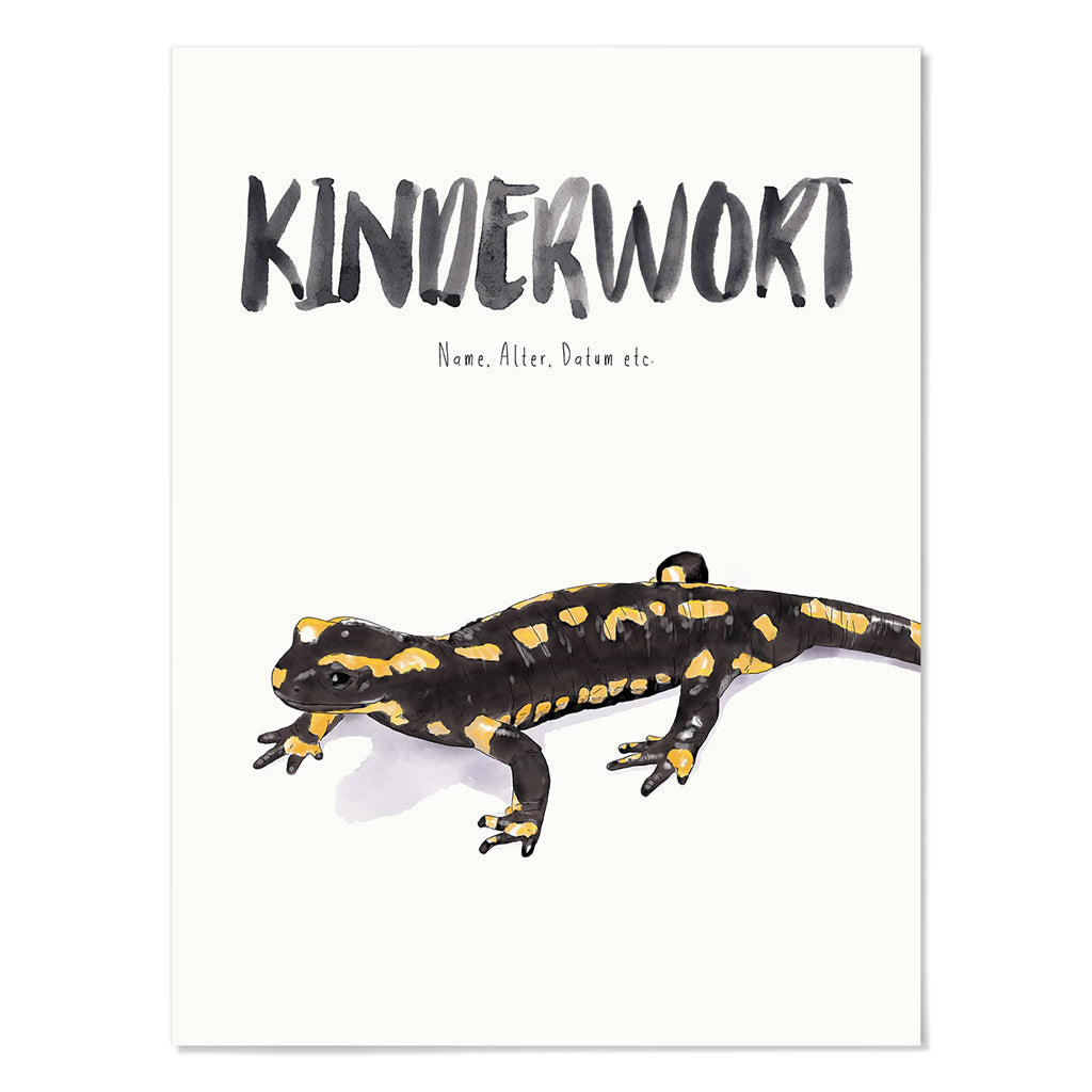Kindermundposter Salamander – personalisiertes Poster mit Kinderwort für Eltern