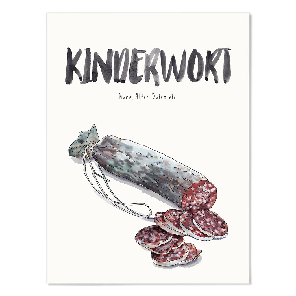 Kindermundposter Salami – personalisiertes Poster mit Kinderwort für Eltern