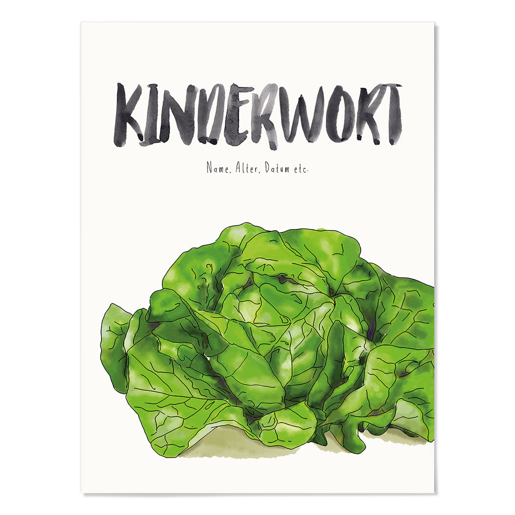 Kindermundposter Salat – personalisiertes Poster mit Kinderwort für Eltern