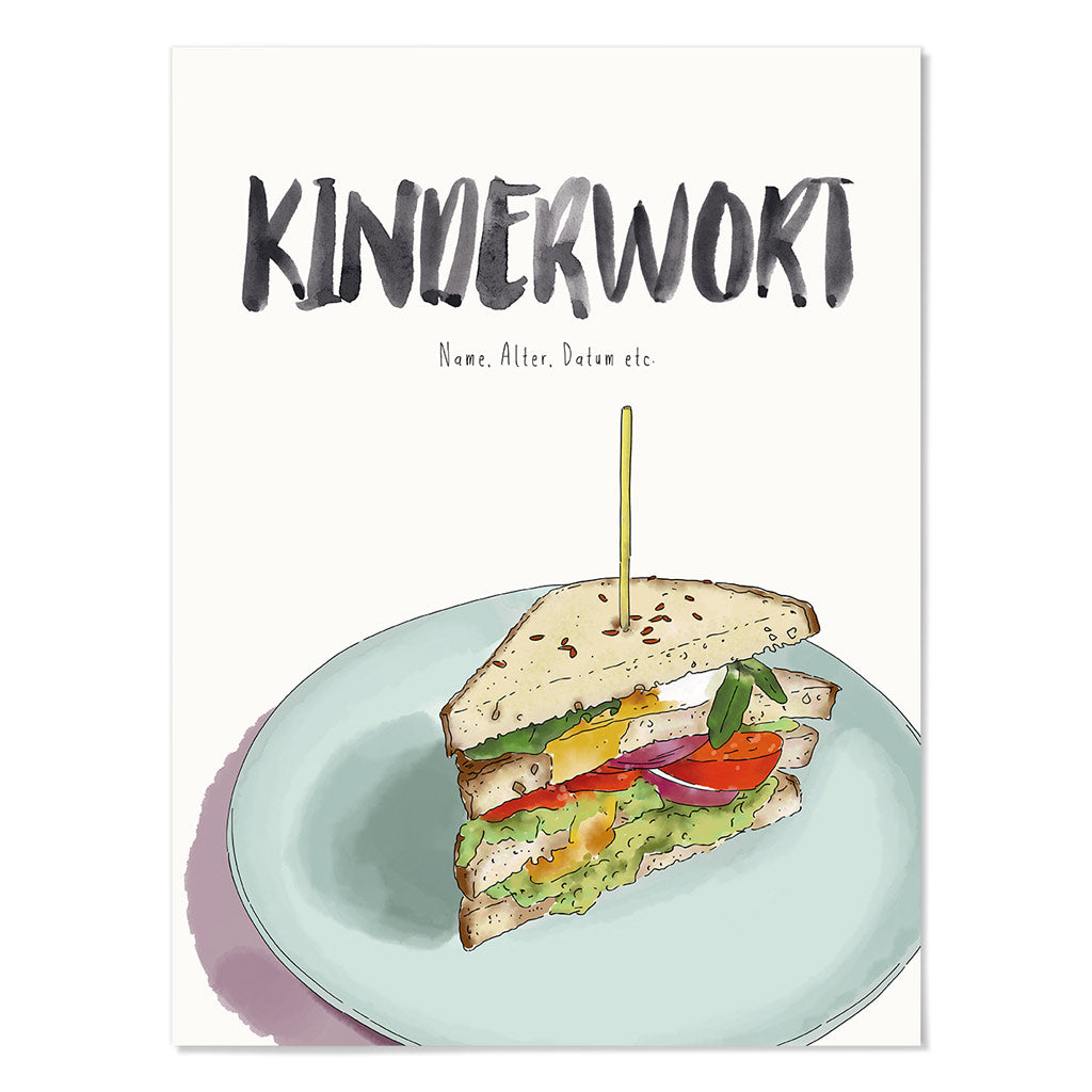 Kindermundposter Sandwich – personalisiertes Poster mit Kinderwort für Eltern