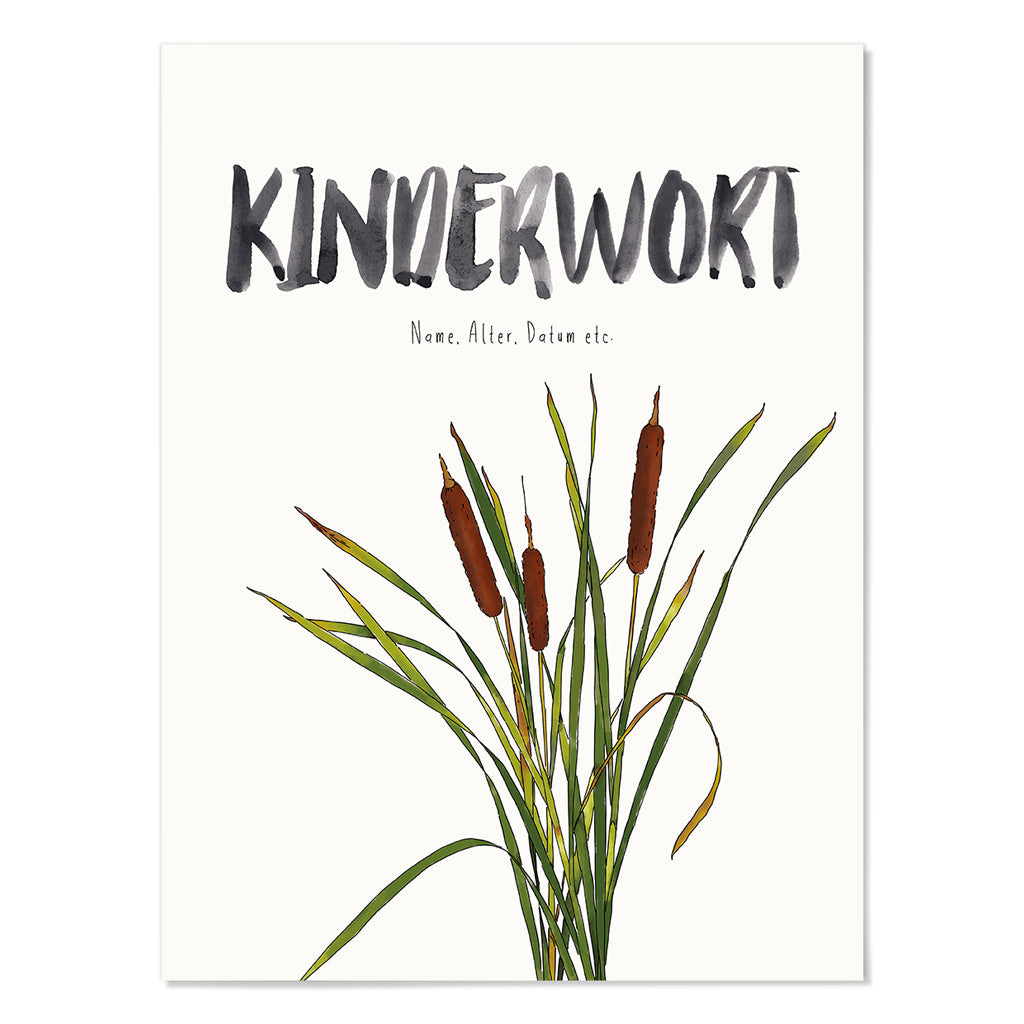 Kindermundposter Schilfrohr – personalisiertes Poster mit Kinderwort für Eltern