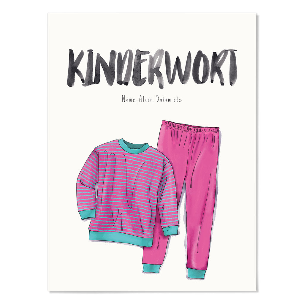 Kindermundposter Schlafanzug – personalisiertes Poster mit Kinderwort für Eltern