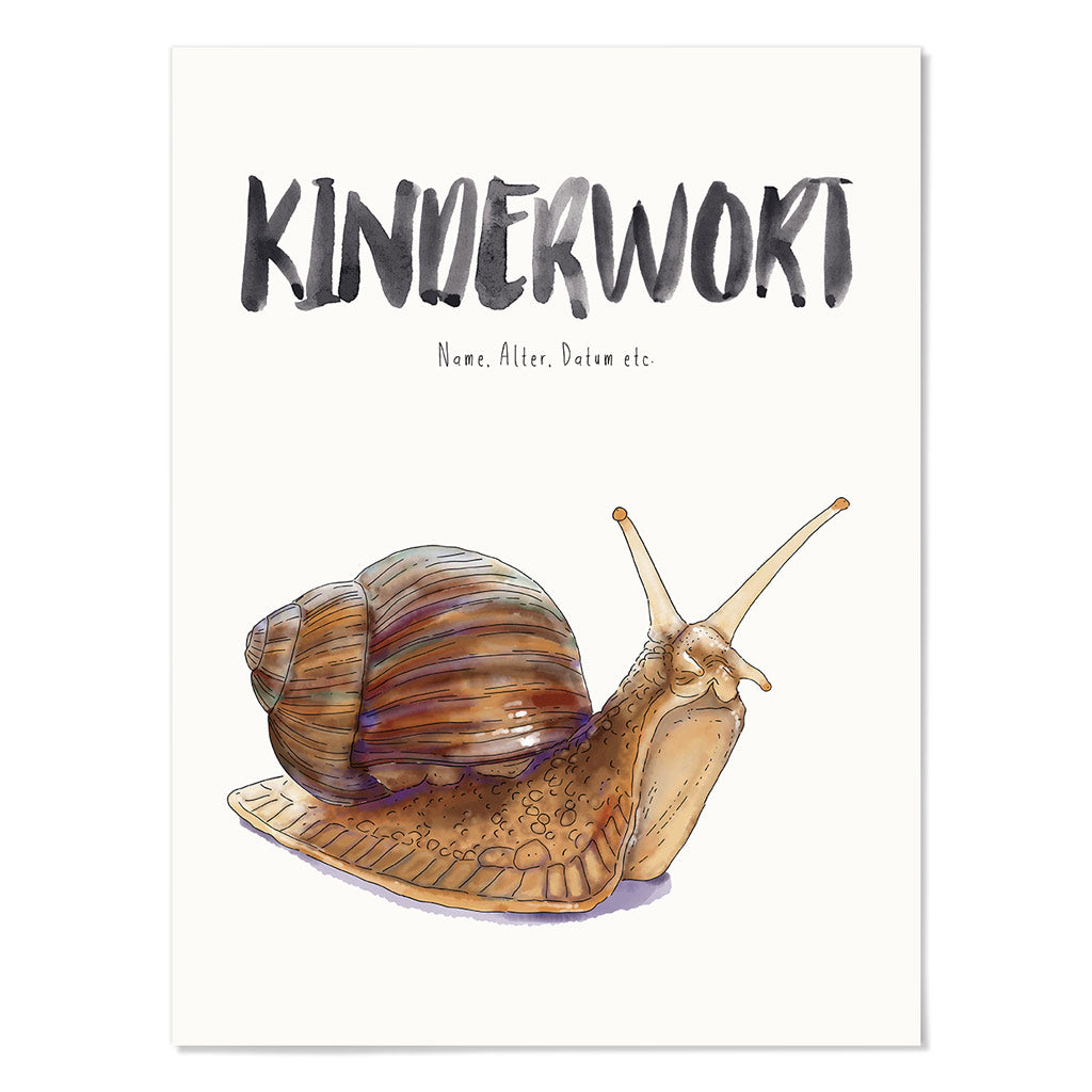 Kindermundposter Schnecke – personalisiertes Poster mit Kinderwort für Eltern