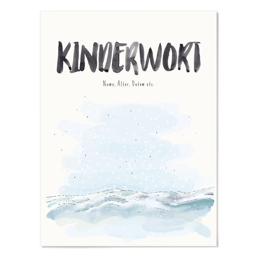 Kindermundposter Schnee – personalisiertes Poster mit Kinderwort für Eltern