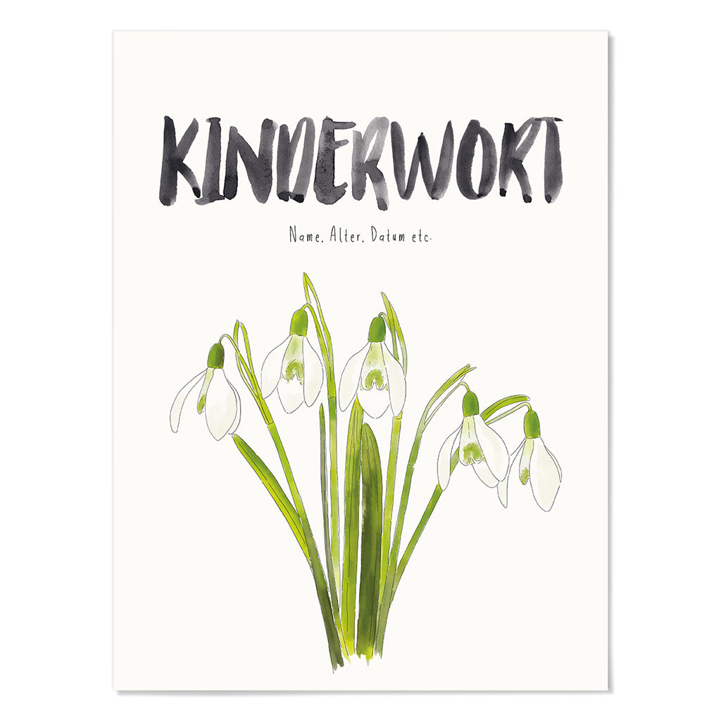 Kindermundposter Schneeglöckchen – personalisiertes Poster mit Kinderwort für Eltern