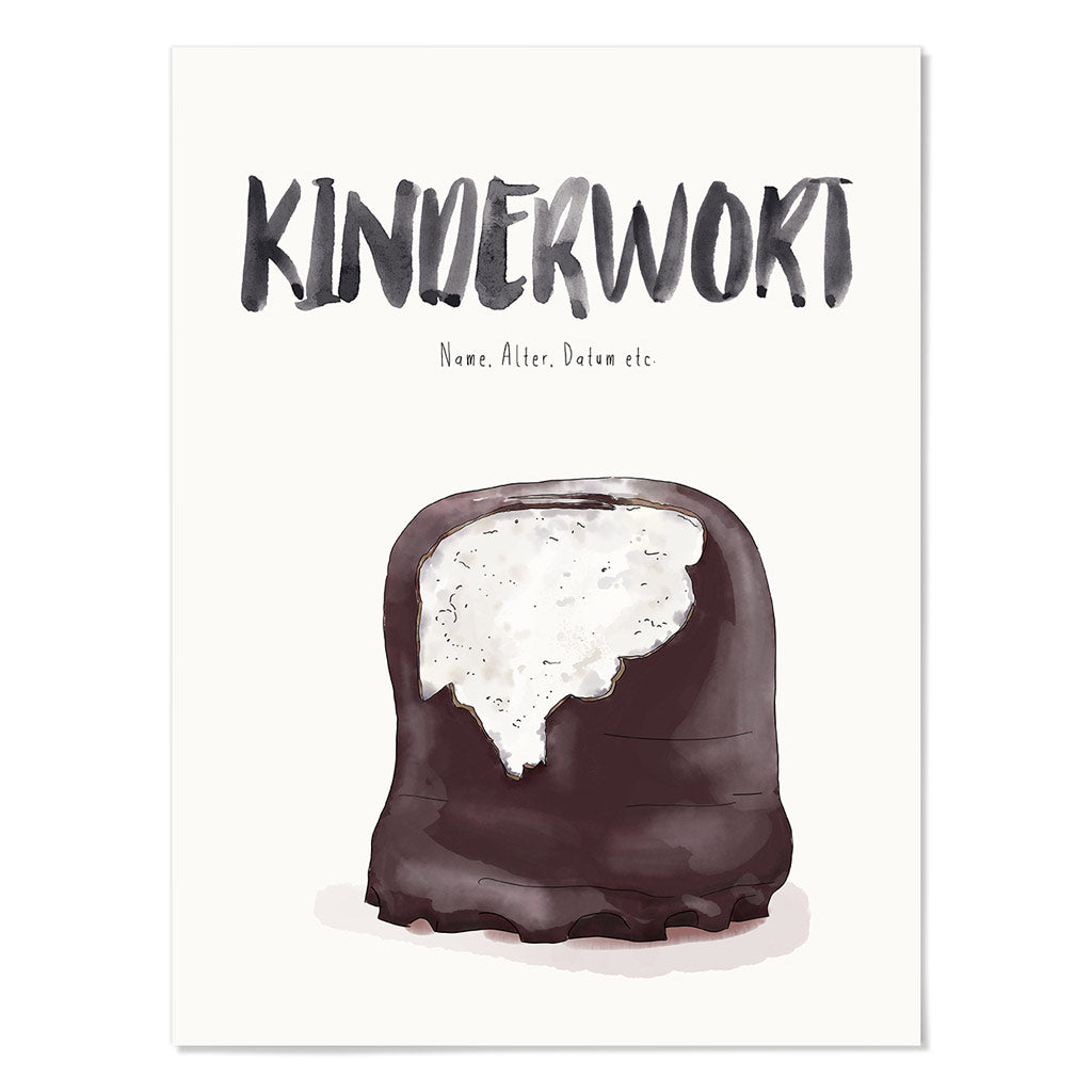 Kindermundposter Schokokuss – personalisiertes Poster mit Kinderwort für Eltern