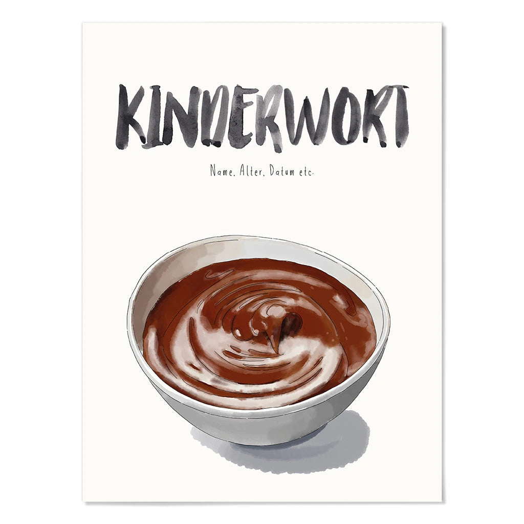 Kindermundposter Schokopudding – personalisiertes Poster mit Kinderwort für Eltern