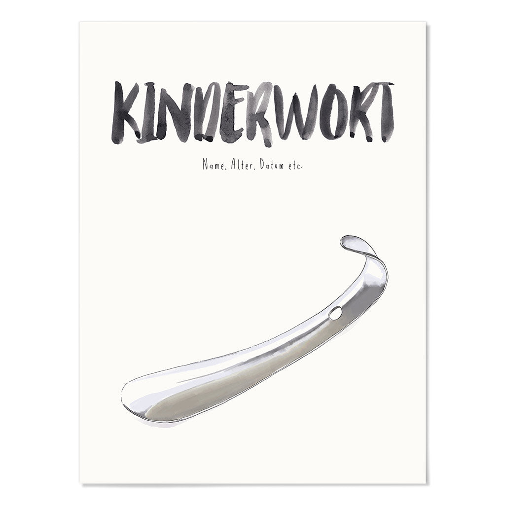 Kindermundposter Schuhlöffel – personalisiertes Poster mit Kinderwort für Eltern
