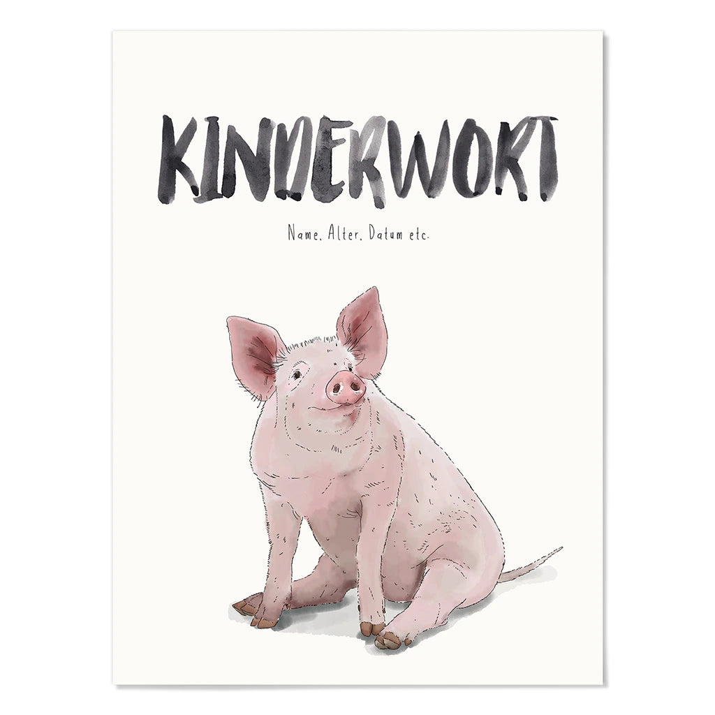 Kindermundposter - Motiv Schwein Ferkel