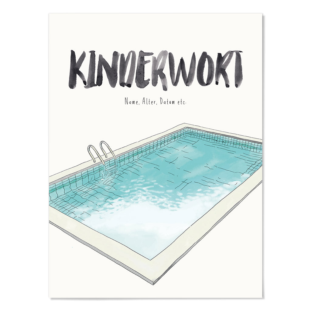 Kindermundposter Pool – personalisiertes Poster mit Kinderwort für Eltern