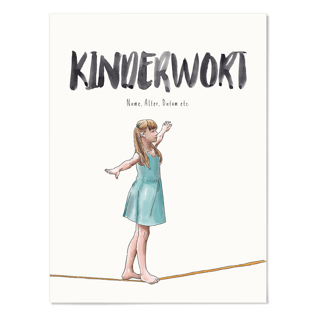 Kindermundposter Seiltanz – personalisiertes Poster mit Kinderwort für Eltern