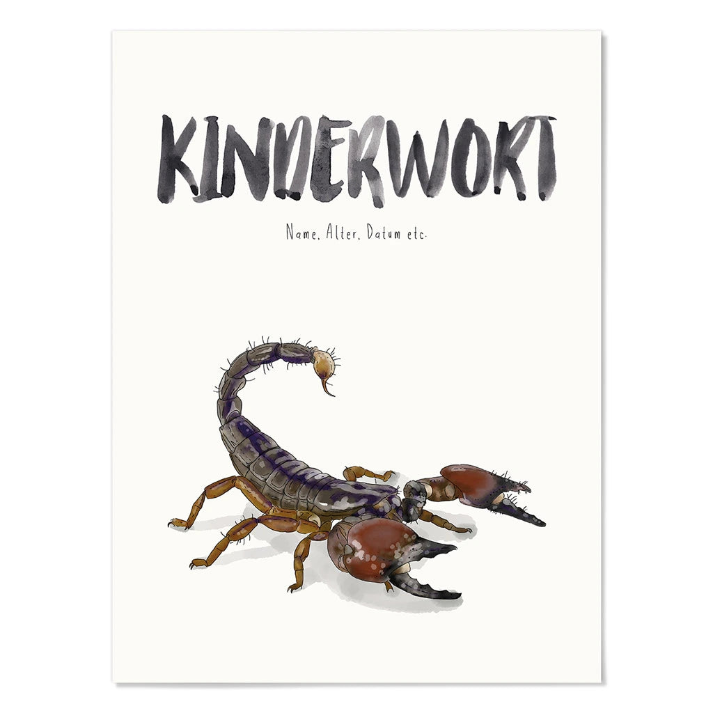 Kindermundposter Skorpion – personalisiertes Poster mit Kinderwort für Eltern