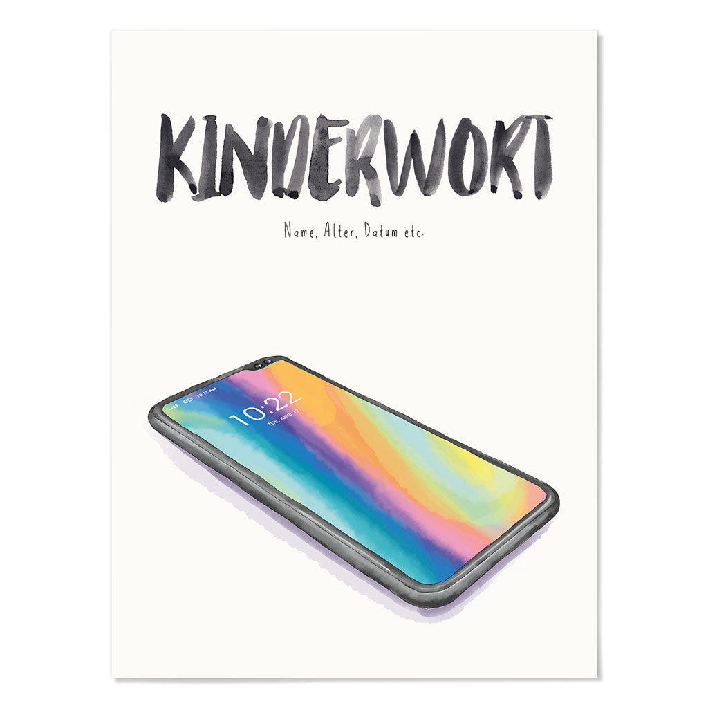Kindermundposter Smartphone – personalisiertes Poster mit Kinderwort für Eltern