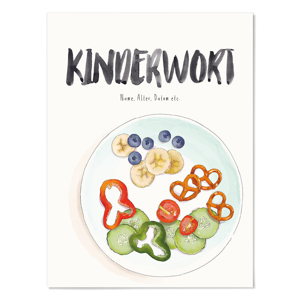 Kindermundposter Snackteller – personalisiertes Poster mit Kinderwort für Eltern